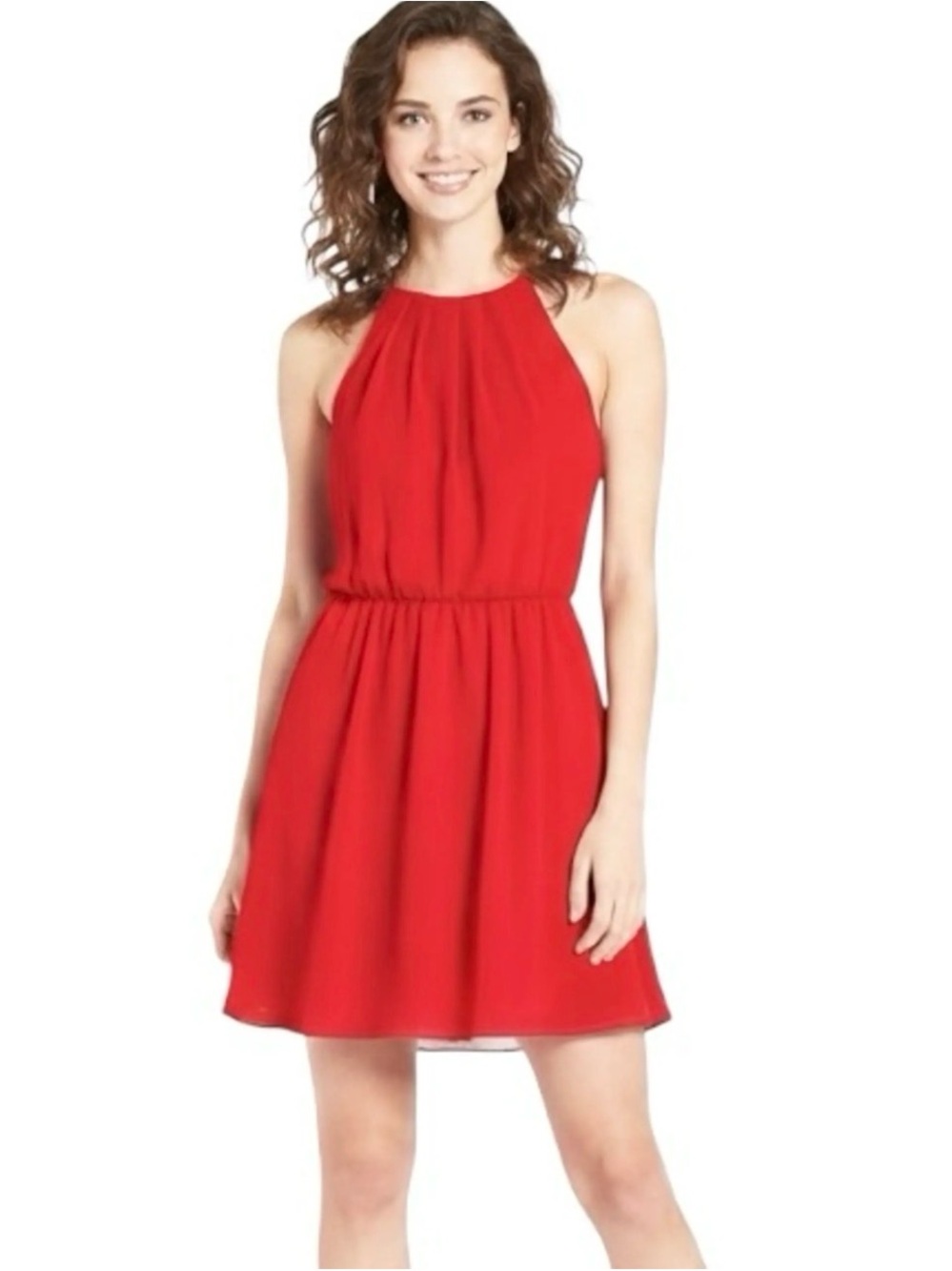 Lush Red Halter Mini Dress